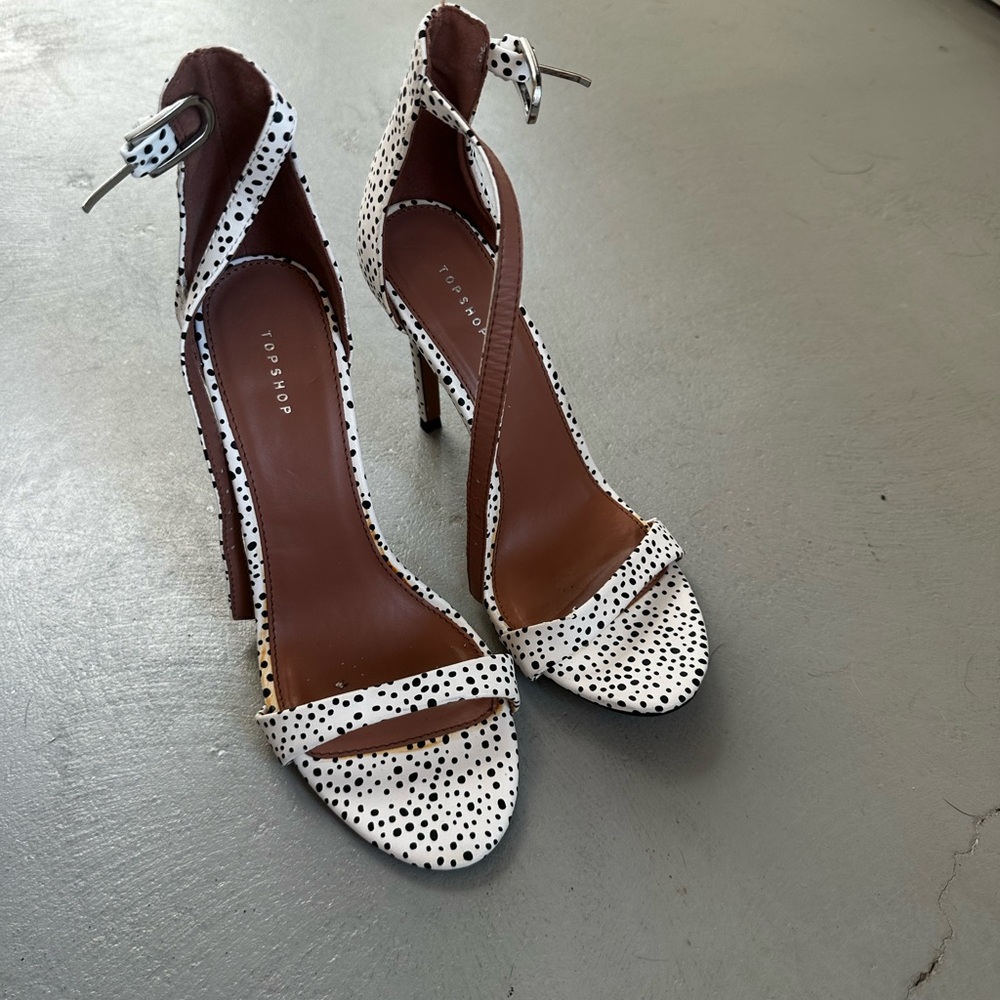 Topshop Black and White Polka Dot Heels